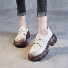 Women Minimalist Leather Casual Platform Loafers Newgew Shoes