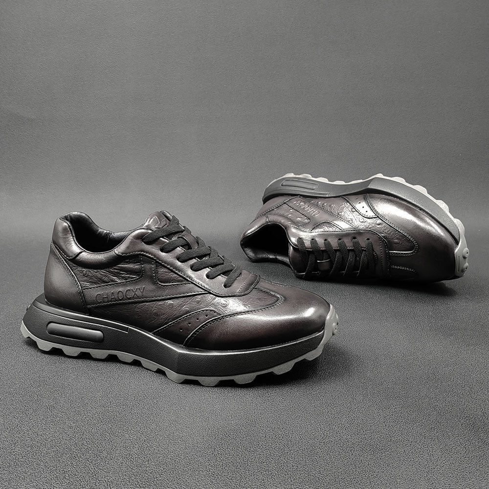 Men Retro Patchwork leather Casual Shoes Newgew Shoes