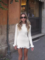 Ruffled Long Sleeve Ball Gown Newgew Dresses