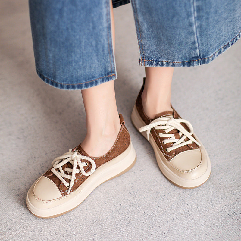 Women Breathable Soft Hollow Leather Casual Shoes Newgew Shoes
