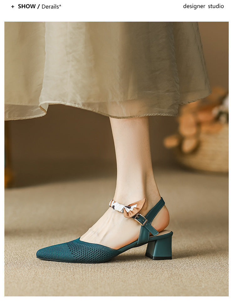 Ribbon pointed breathable flying woven shoes NewGew