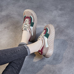 Women Fashion Patchwork Thick Soled Casual Shoes Newgew Shoes