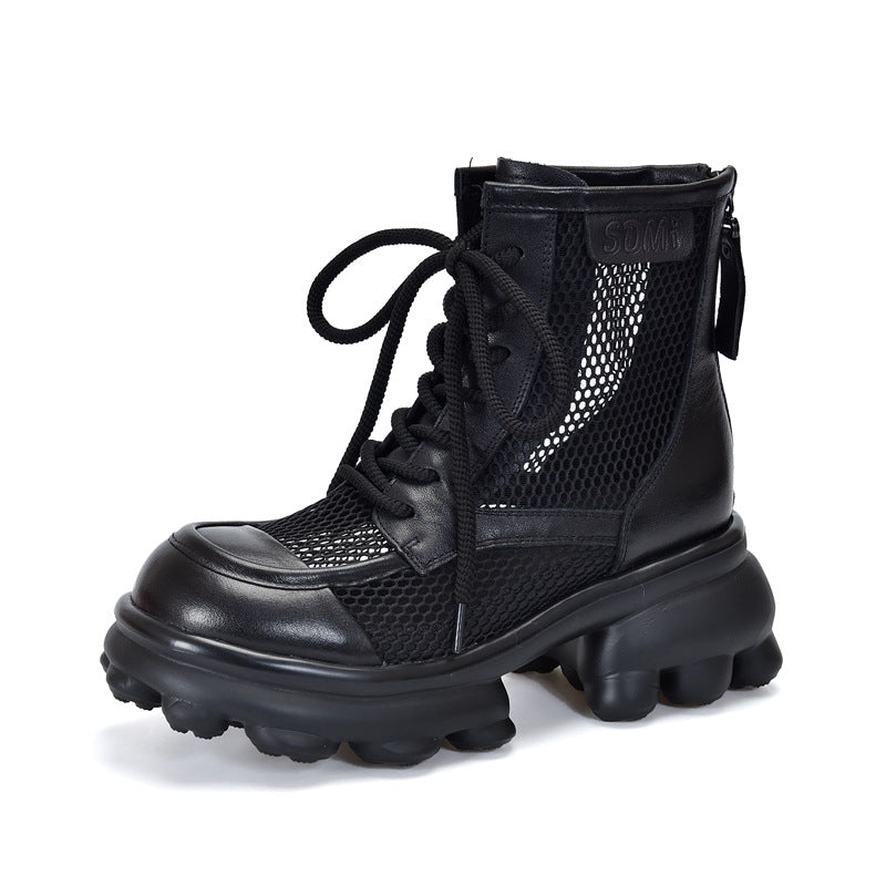 Hollow Thick-Soled Mesh Boots Newgew