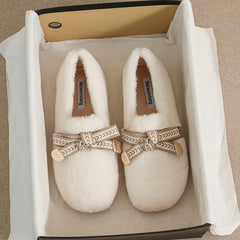 Women Soft Flat Winter Casual Fur Shoes Newgew Shoes