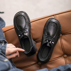 Women Retro Leather Slip-on Comfortable Casual Shoes Newgew Shoes