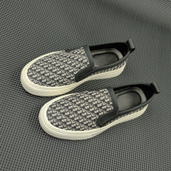 Men Breathable Jacquard Canvas Flat Casual Loafers Newgew Shoes