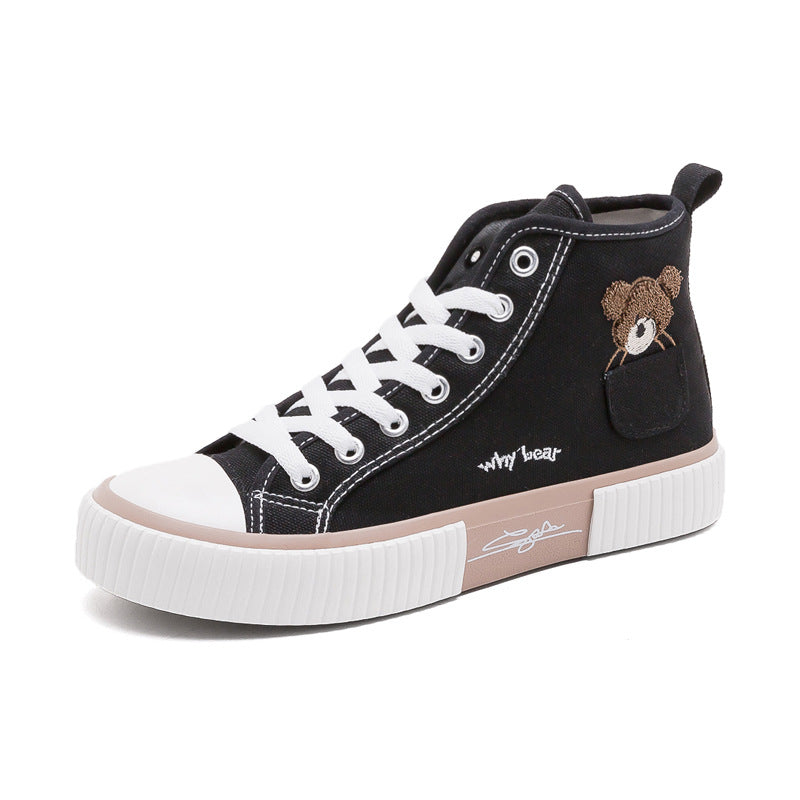 Women's Embroidery Spring Three Times Vulcanized Canvas Shoes Newgew