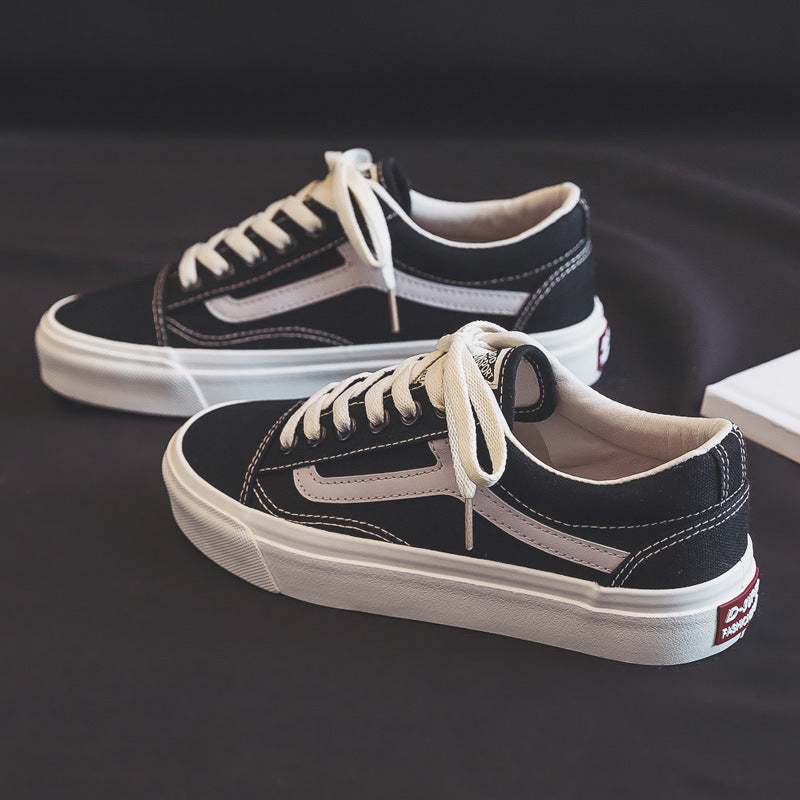 Graceful Classy Versatile Women's Black Fleece-lined Canvas Shoes Newgew