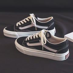 Graceful Classy Versatile Women's Black Fleece-lined Canvas Shoes Newgew