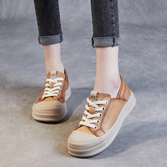 Women Minimalist Fashion Leather Flat Casual Shoes Newgew Shoes