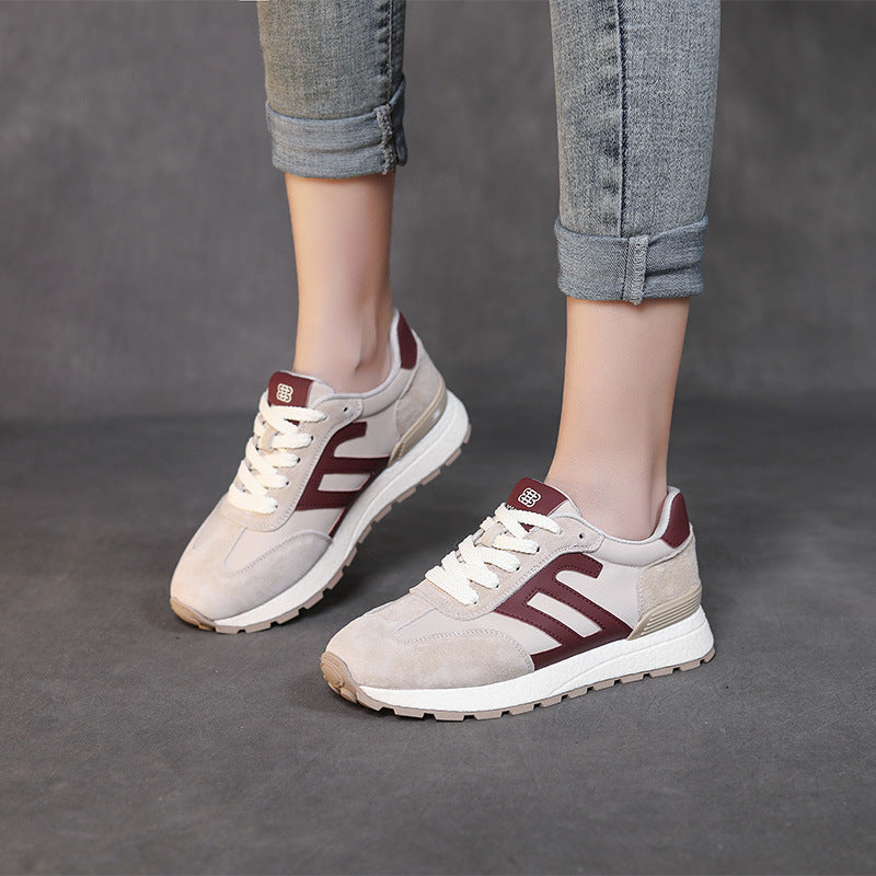 Women Fashion Handmade Leather Casual Training Sneakers Newgew Shoes