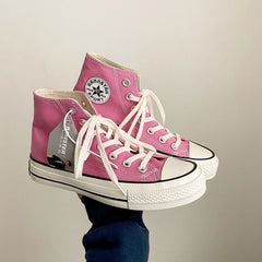 Cool Graceful Women's Showy Pink Skateboard Canvas Shoes Newgew