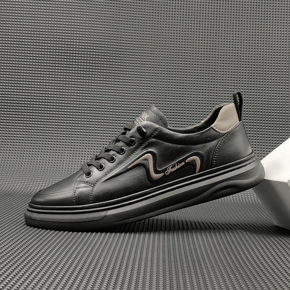Men Fashion Minimalist Leather Flat Casual Shoes Newgew Shoes