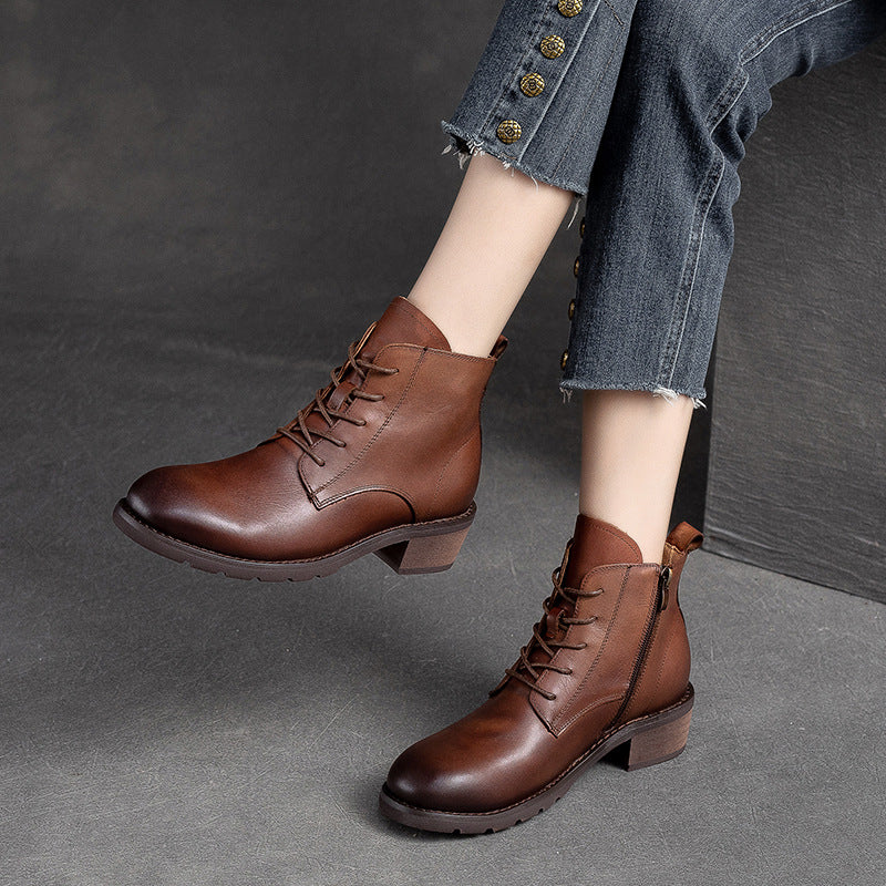 Women Classic Minimalist Chunky Heel Ankle Boots Newgew Shoes