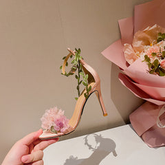 Chiffon Floral High Heels Newgew