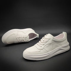 Men New Trend Fashion Leather Casual White Sneakers Newgew Shoes