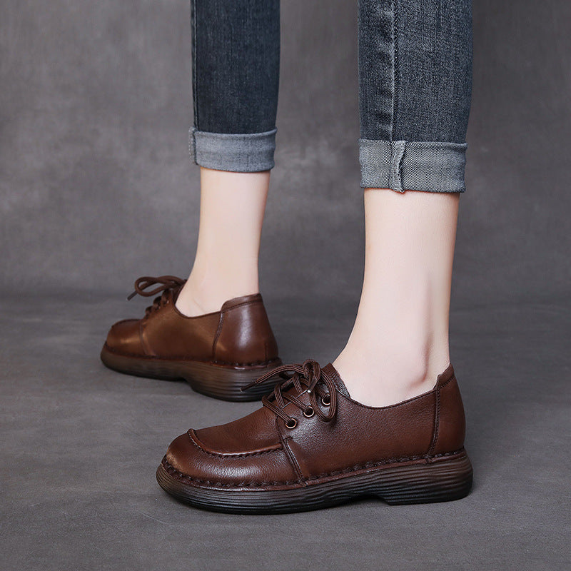 Women Handmade Soft Leather Retro Casual Shoes Newgew Shoes