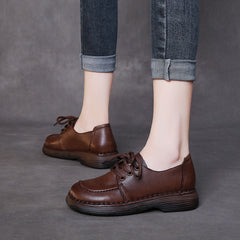 Women Handmade Soft Leather Retro Casual Shoes Newgew Shoes