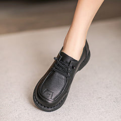 Women Retro Leather Slip-on Comfortable Casual Shoes Newgew Shoes