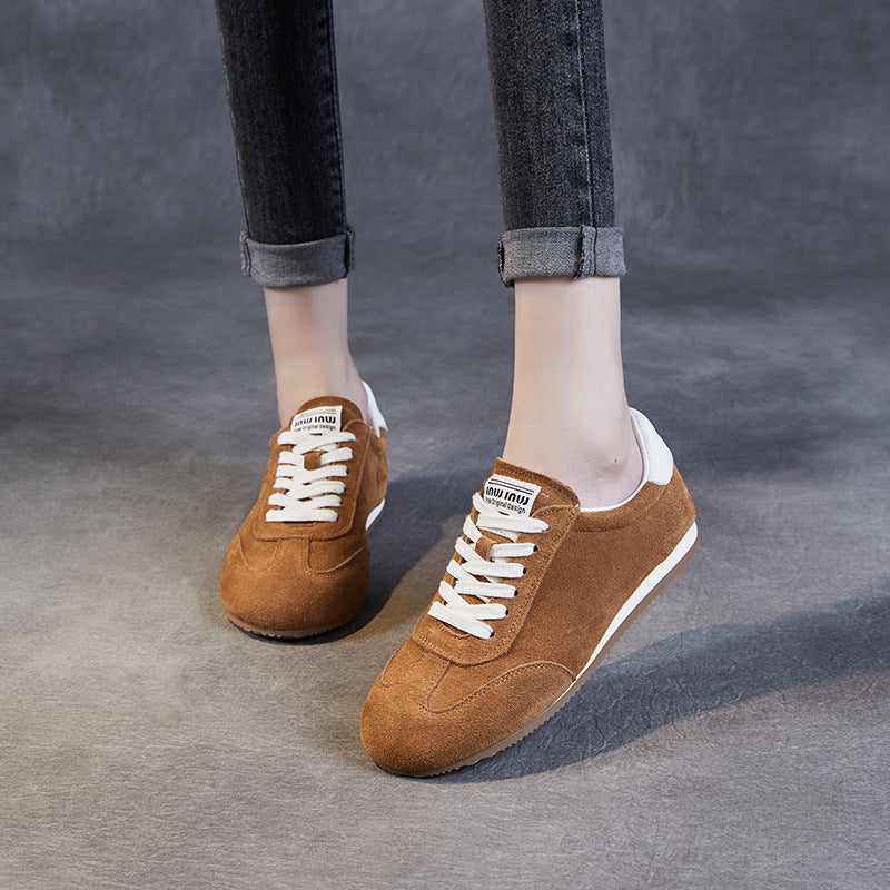 Women Minimalism Suede Retro Training Casual Shoes Newgew Shoes