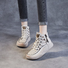 Women Casual Hollow Leather Summer Boots Newgew Shoes