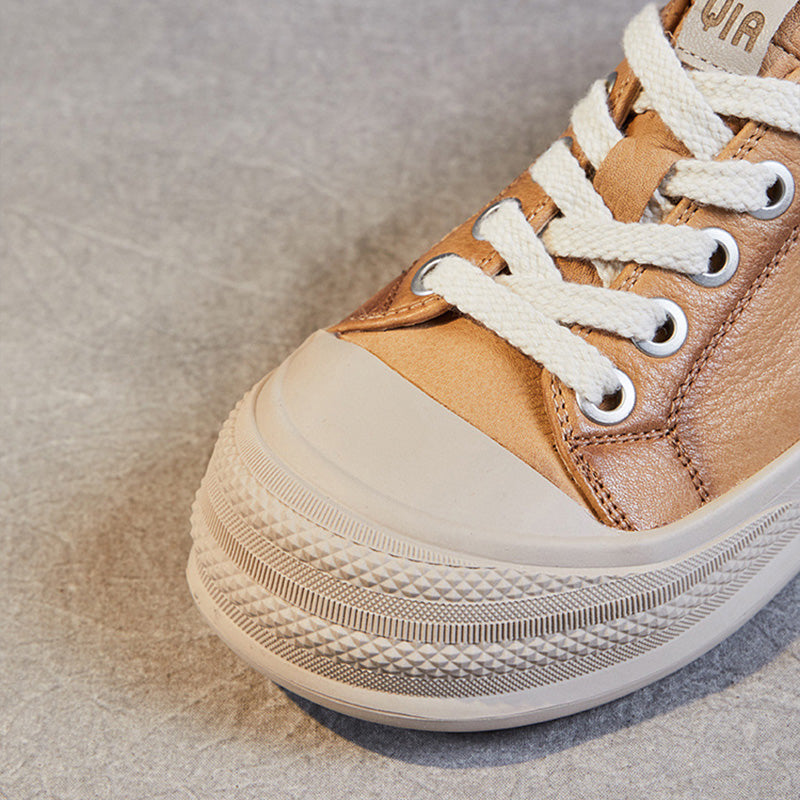 Women Minimalist Fashion Leather Flat Casual Shoes Newgew Shoes