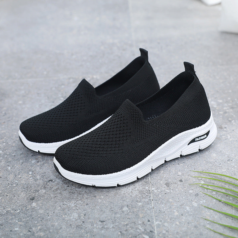 Women's Old Cloth Slip-on Mother Flat Canvas Shoes Newgew
