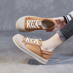 Women Minimalist Fashion Leather Flat Casual Shoes Newgew Shoes