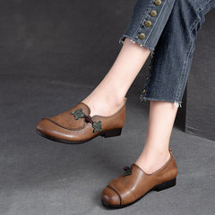 Women Flat Soft Leather Retro Casual Shoes Newgew Shoes