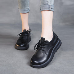 Women Soft Solid Leather Minimalist Casual Shoes Newgew Shoes