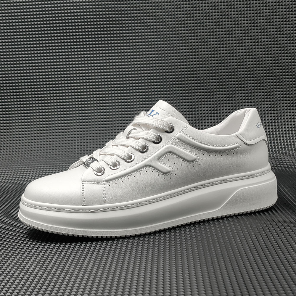 Men Minimalist Solid Leather Casual Sneakers Newgew Shoes