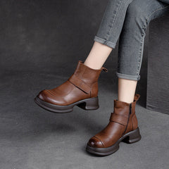 Women Minimalist Casual Platform Leather Boots Newgew Shoes