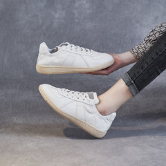 Women Fashion Soft Leather Casual Sneakers Newgew Shoes