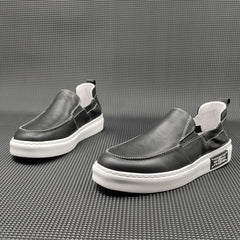 Men Minimalist Leather Soft Flat Loafers Newgew Shoes