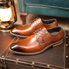 Men Classic Minimalism Cowhide Casual Oxford Shoes Newgew Shoes