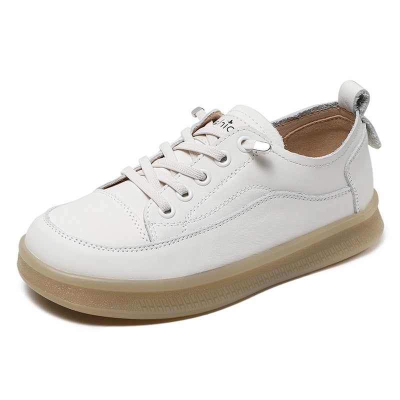 Women Fashion Patchwork Leather Flat Casual Shoes Newgew Shoes