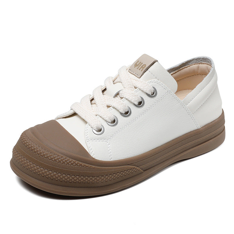 Women Minimalist Fashion Flat Soft Leather Casual Shoes Newgew Shoes