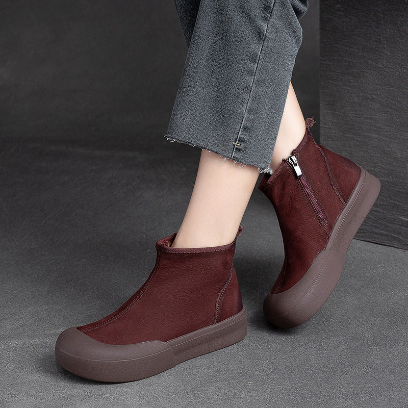 Women Retro Suede Casual Ankle Boots Newgew Shoes