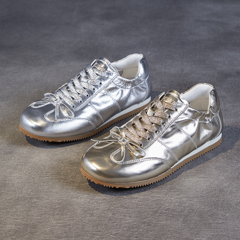 Women Minimalism Glossy Leather Casual Training Shoes Newgew Shoes