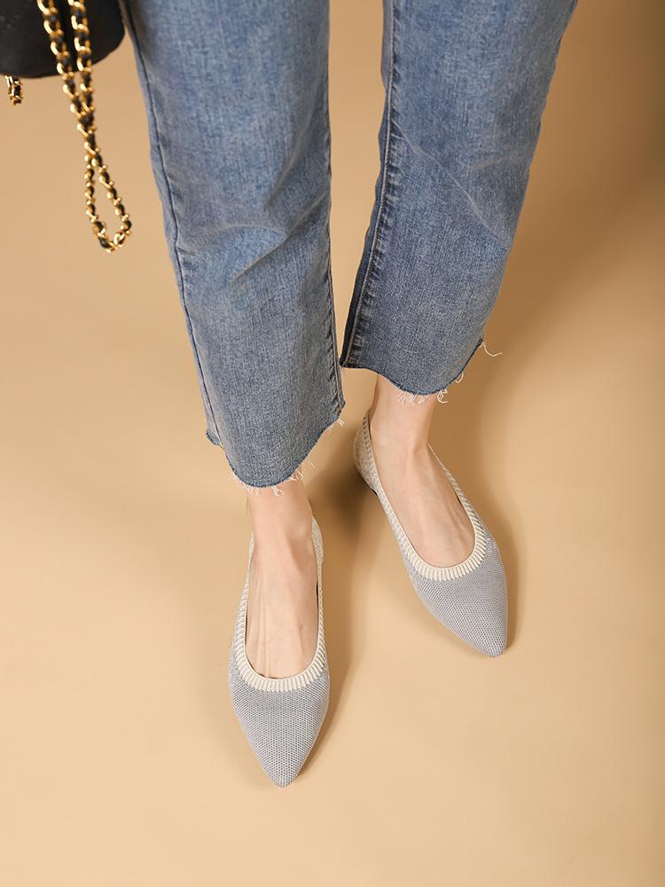 Pointed Non-Slip Knitted Flat Shoes NewGew