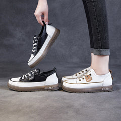 Women Fashion Leather Flat Slip-on Casual Shoes Newgew Shoes
