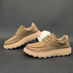 Men Minimalist Fashion Leather Lug Sole Casual Shoes Newgew Shoes