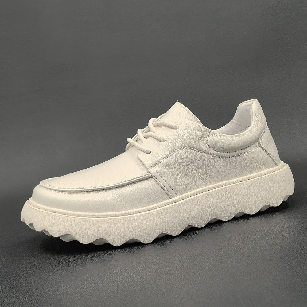 Men Minimalist Fashion Leather Lug Sole Casual Shoes Newgew Shoes