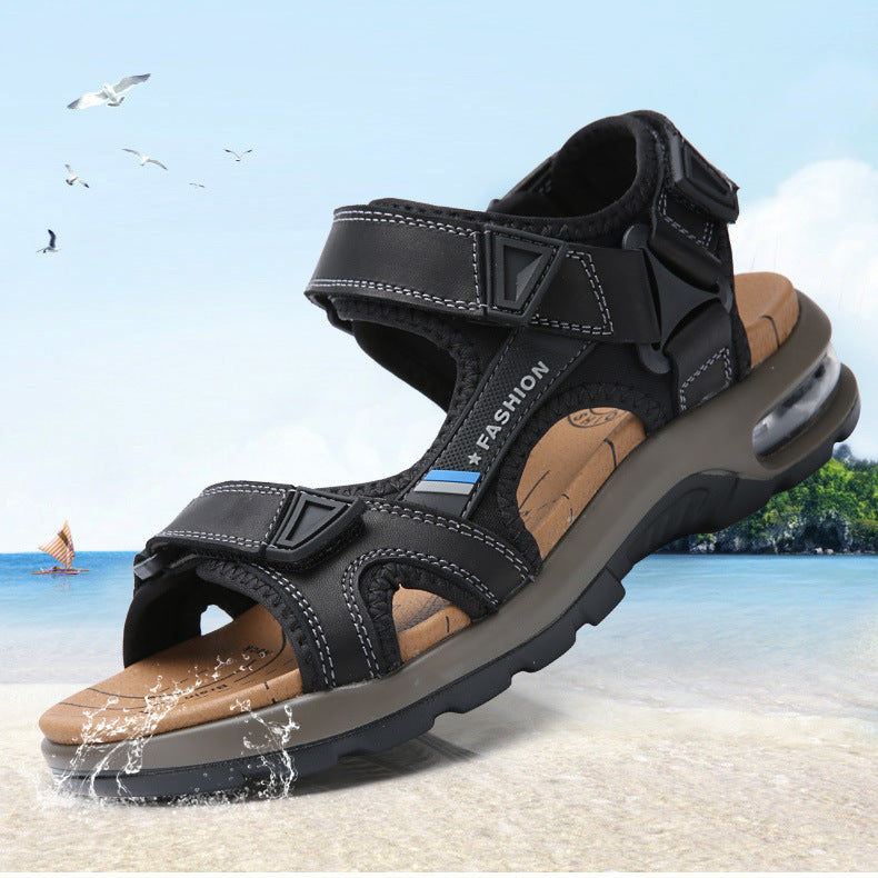 Men Summer Leather Casual Air Cushion Sandals Newgew Shoes