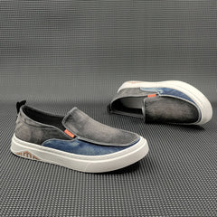 Men Fashion Denim Canvas Flat Casual Loafers Newgew Shoes