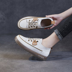 Women Fashion Leather Flat Slip-on Casual Shoes Newgew Shoes