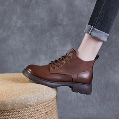 Women Minimalist Soft Cowhide Leather Ankle Boots Newgew Shoes