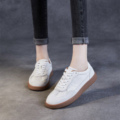 Women Soft Leather Fashion Casual Training Sneakers Newgew Shoes