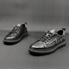 Men Fashion Minimalist Leather Flat Casual Shoes Newgew Shoes