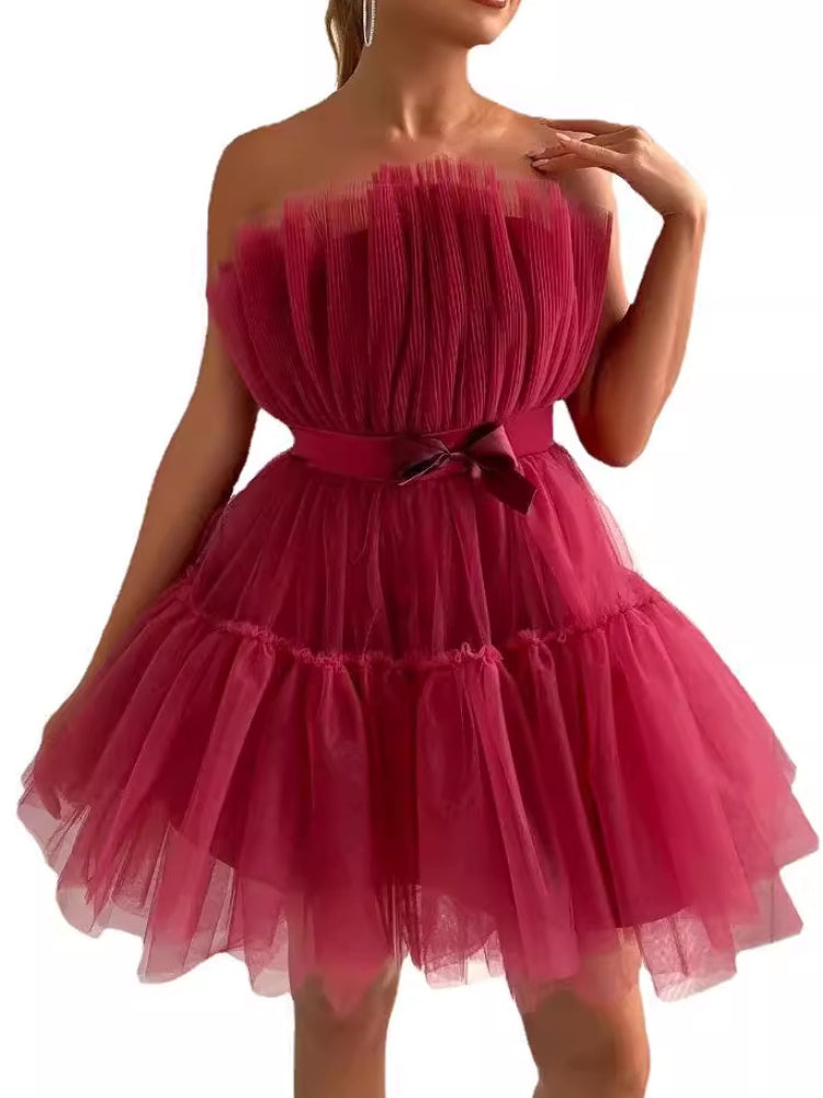 Mesh Bow Tulle Dress Newgew Dresses